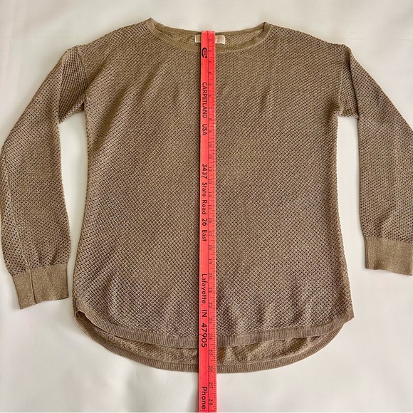 Michael Kors metallic gold open weave sweater size S - Picture 5 of 9